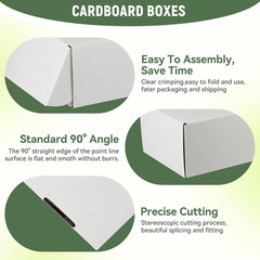 50 Pack 7″X5″X2″ Inch Small Shipping Boxes White Corrugated Cardboard Box for Sm