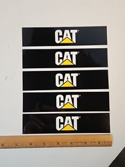 Five AUTHENTIC CATERPILLAR TRACTOR DECALS 6.5”x1.5” NOS NEW Neeg2001
