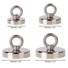 100-1000LB Fishing Magnets Pulling Force Super Strong Round Rare Earth Neodymium