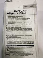 New Authentic Fluke AC220,SureGrip™ Alligator Clips
