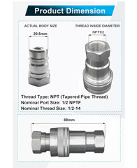 1/2 NPT Hydraulic Quick Connect Tractor Couplers,ISO 5675 Ball Pioneer Style