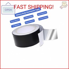 Black Aluminum Foil Tape High Temp Heavy Duty Adhesive HVAC Sealing Hot Cold Air
