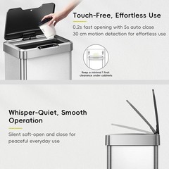 EKO Mirage-T 50L Touchless Motion Sensor Trash Can Stainless