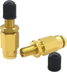 4PCS 1/4″ Air Inflation Schrader Valve Adapter Push to Connect Fitting Brass for