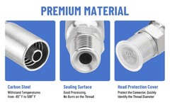 12 x 3/8″ I.D. Hose x 3/8″ NPTF Male W/ Cover Hydraulic Hose End Crimp Fittings