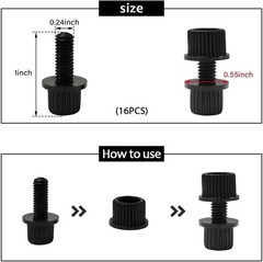 16PCS Nylon Motorcycle License Plate Screws Frame Holder Bolts & Nuts Plastic