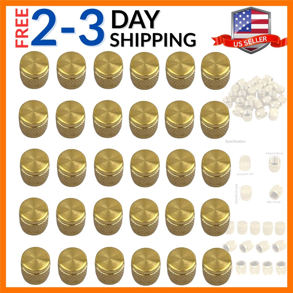 30 Pcs Schrader Core Caps, 1/4″ HVAC Locking Caps Brass Fittings Cap with Neo…