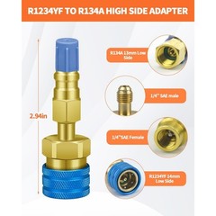 R1234YF Adapter Kit for R134A AC Charging with Quick Connect Couplers