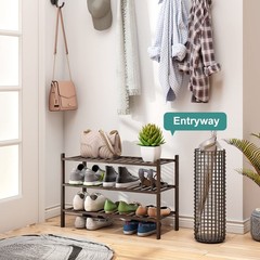 Shoe Rack for Closet, 3-Tier Bamboo Wood Shoe Racks, Stackable | Beautiful | …