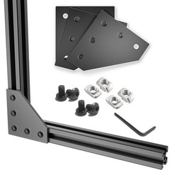 4pcs 3030 Aluminum Extrusion Connector Black L Shape T Nuts Screws Profile