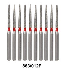 Dental Diamond Burs FG Flame 863/012F Fine Grit High Speed 10Pcs
