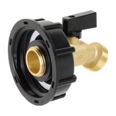 275 330 Gal IBC Tote Tank Hose Adapter 2″ Brass Fittings Faucet Shut-Off Valve