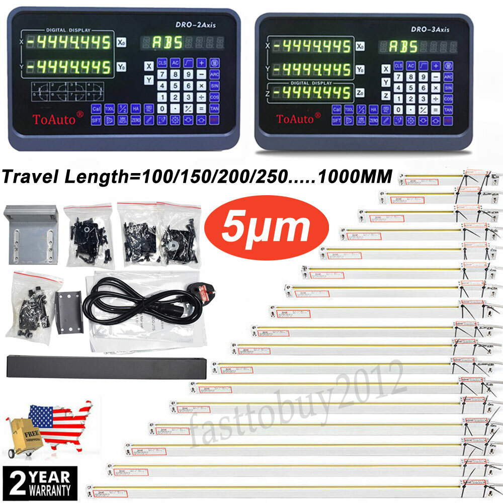 2/3 Axis Digital Readout Linear Scale DRO Display 5um for Bridgeport/Knee Mill