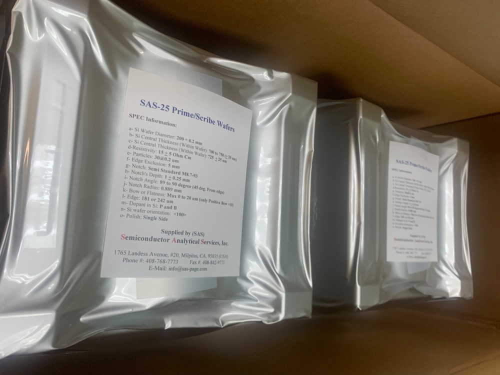 8” Prime Silicon Wafer, 25 per a box