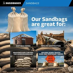 SAND BAGS (Qty: 10) Beige – Sandbags For Flooding – Wholesale Bulk by Sandbaggy
