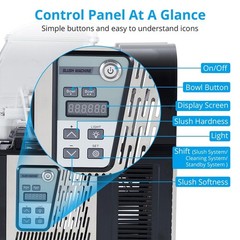 High-Capacity Dual-Tank Slushie Machine 7.2L Frozen Drink Dispenser 370W