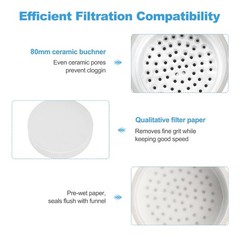 1000ml Buchner Funnel Filtering Kit Lab Filtering Flask Glass w/ Flask Funnel N