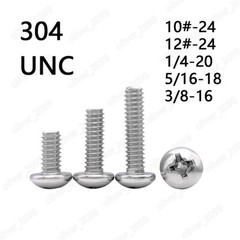 304 Stainless Steel Phillips Cross Pan Head Machine Screws 10# 12# 1/4 5/16 3/8