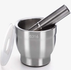 SUS304/SUS316 Stainless Steel Mortar and Pestle Noise-Absorbing Kitchen Grinder