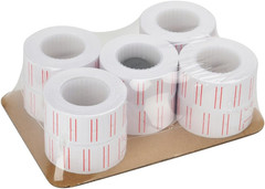 10 Rolls 6000 White Price Gun Labels for Mx-5500 – with Double Red Line Visibili