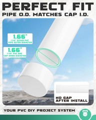 PVC Cap 1-1/4 Inch, Fits Standard 1-1/4″ SCH 40 Pipe 1-1/4inch, White