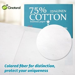 75% Cotton 25% Linen Resume Paper 85gsm 8.5x11in White Inkjet 100 Sheets
