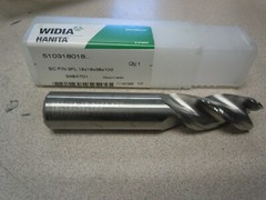 WIDIA Hanita 510318018 18mm x 38mm x 100mm Carbide 38° Helix 3 Flute Uncoated Fi