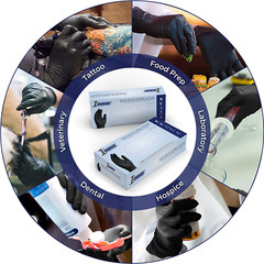 1St Choice Black Nitrile Disposable Exam Gloves 3 Mil, Latex and Powder-Free, F