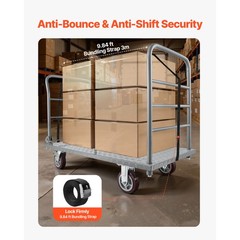Uimoso Heavy Duty Foldable Platform Cart, 2650 lbs Capacity with Wheels