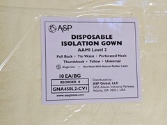 (QTY 100) ASP GNA450L2-CVI Disposable Isolation Gown AAMI Level 2 Full Back