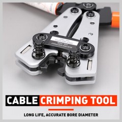 Cable Lug Crimper Tool 6-50mm² Wire Crimping Pliers Cutter 10,8,6,4,2,1/0 AWG