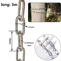 SUS304 Stainless Steel Chain Metal Link Small Light 3mm*3m, 3mm