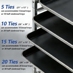 Aluminum Bun Rack on Locking Wheel – Mobile Cooling Trolley for Kitchen & Bakery