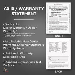 1-Part Peel-N-Seal Buyers Guides – As Is / Warranty (100 per pack)