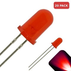 20 x LED 5mm Red Diffused Ultra Bright Round Top LEDs Light Lamp RC Car T1 3/4