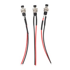 3x Mini Push Button Pre-Wired Momentary N/O OFF-ON Switch Plug 12V 5AMP SPST