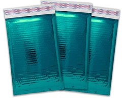 4X8 Metallic Bubble Mailers,Teal, Holographic Padded Shipping Mailing Envelopes