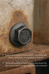 25 pcs M12-1.75×40 Hex Flange Frame Bolt Class 10.9 DIN 6921 Zinc Phosphate Oil