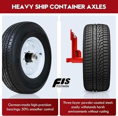 2Pack Shipping Container Wheels 6-Lug Wheels Kit, Shipping Container Accessories