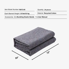 VEVOR 24 Pack Moving Blankets 72″ x 54″ Shipping Furniture Pads 21 lbs/dz
