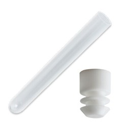 2000 Pack, 13 x 100 mm, Clear Plastic Test Tube with White Caps