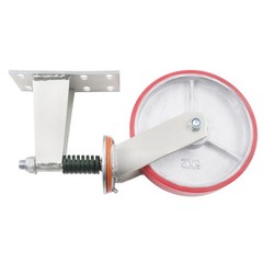 U-Shaped Bolts 8 Inch Gate Castor Wheels 800lbs 360 Degree Red Fence Gate Wheel