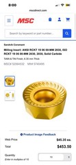Sandvik Coromant RCKT 19 06 00-MM 2030 Round Carbide Milling Inserts 10pcs