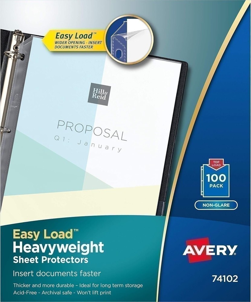 Avery Heavyweight Non-Glare Sheet Protectors, 8.5″ x 11″, 500 Total Protectors