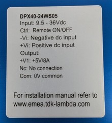 TDK-Lambda DPX40-24WS05 DC/DC Converter Input:9.5-36Vdc Output:5Vdc 8A 40W NEW