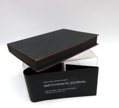 Sketch Write Sketchbook and Journal Leather Cover 4X6″ Graphic Image BLACK