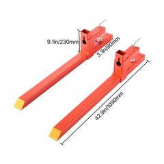 Uimoso 2000 lbs 43″ Clamp on Pallet Forks Quick Attach Tractor Forks