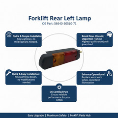 56640-30510-71 Forklift Left Rear Lamp Replacement Deep Gray Light OE Part