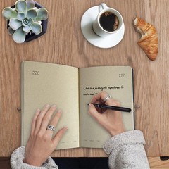 Vintage Journal with Lock & Key A5 Blank Page Diary Notebook Black Hardcover 365