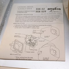 Amseco SSX-52S Siren/Strobe Combination Alarm Speaker, MPN SSX-52S,untested